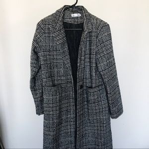 Long Plaid Gingham Coat